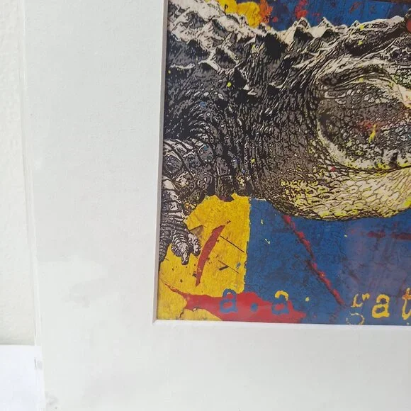 John Margerum Signed Licensed Print Of An Alligator And The America Flag.